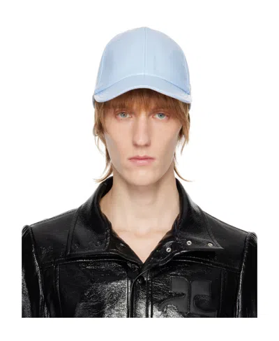 Courrèges Blue Faux-leather Logo Cap