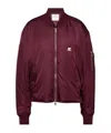 Courrèges Logo-embroidered Bomber Jacket In Red