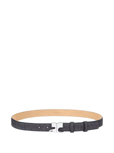 Courrèges Slim Two-tone Belts Modern Design In Black