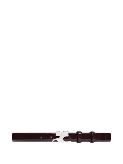 Courrèges Logo-buckled Leather Belt In Brown