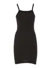 Courrèges Contrast Cotton Jersey Mini Dress In Negro