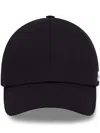 Courrèges Structured Black Cotton Baseball Cap With Embroidered Logo