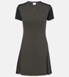 Courrèges Contrast-frame Cotton Mini Dress In Brown