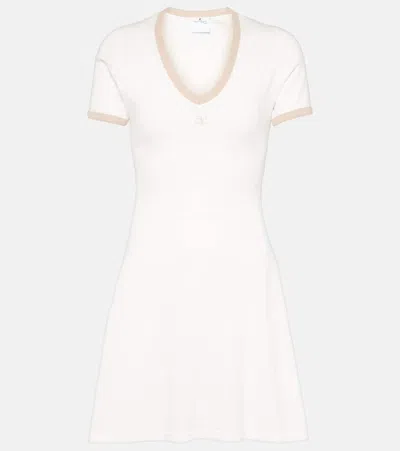 Courrèges Logo Cotton Minidress In White
