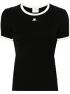 Courrèges Signature Contrast T-shirt Woman Black And White