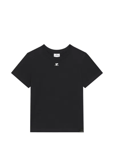 Courrèges Courreges Pre Logo Cotton T Shirt In Black