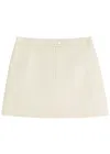 Courrèges Reedition Crinkled Vinyl Mini Skirt In Off White