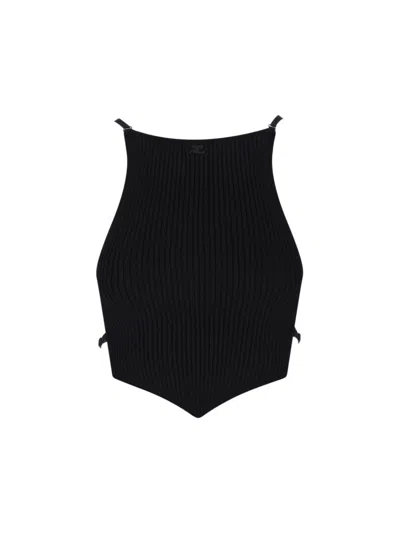 COURRÈGES LOGO CROP TOP - BLACK