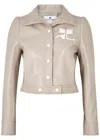 Courrèges Reedition Logo Cropped Vinyl Jacket In Grey