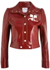 Courrèges Reedition Coated Cotton-blend Jacket In Red