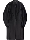 Courrèges Logo-debossed Leather Coat In Black