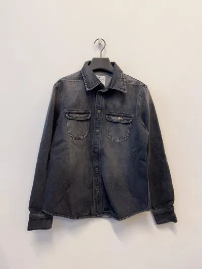 Courrèges Logo Denim Shirt In Black
