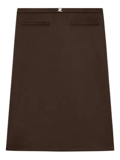 COURRÈGES LOGO-DETAIL MIDI SKIRT
