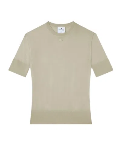 Courrèges Logo-detail T-shirt In Neutral