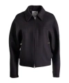 Courrèges Logo Detail Zip-up Jacket In Black