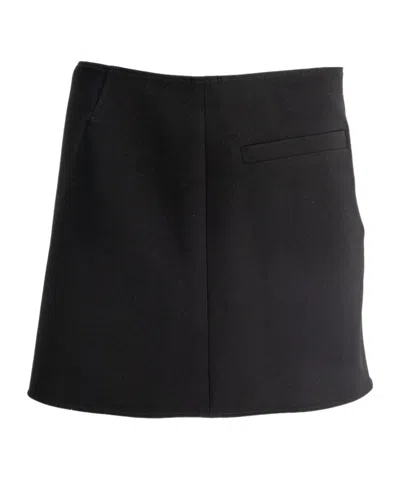 Courrèges Logo-detail Zipped Mini Skirt In Black