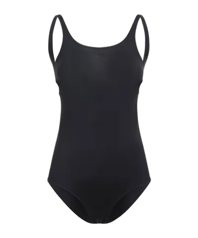 Courrèges Thin-strapped One-piece Swimsuit In Black