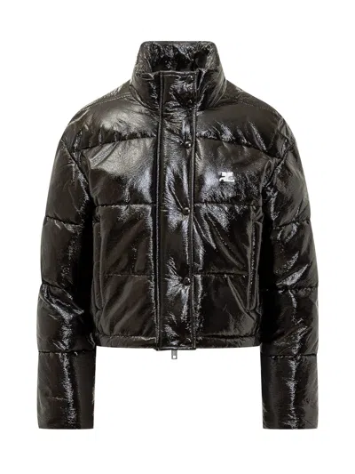 Courrèges Courreges Logo Down Puffer Jacket In Black