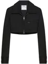Courrèges Cropped-jacke Mit Logo-verzierung In Schwarz