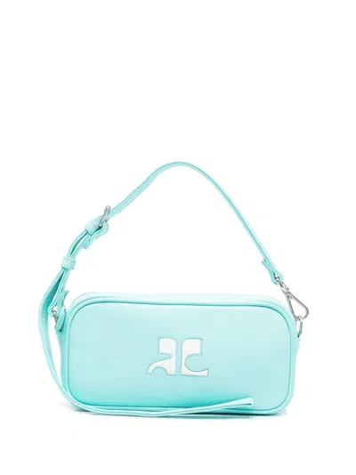 Courrèges Logo-embellished Shoulder Bag In Blue