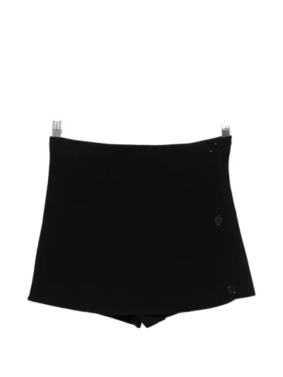Courrèges Logo-embroiderd Shorts In Black