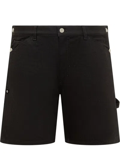 Courrèges Logo Embroidered Bermuda Shorts In Black