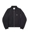 Courrèges Logo-embroidered Bomber Jacket In Black
