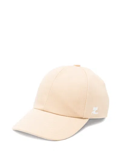 Courrèges Logo-embroidered Cap In Neutral