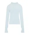 Courrèges Logo-embroidered Cotton-blend Jumper In Blue