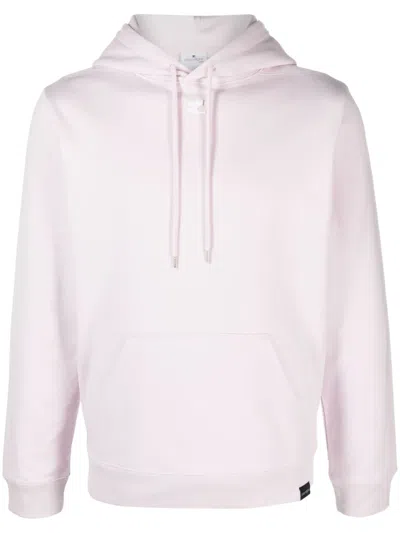 Courrèges Logo-embroidered Cotton Hoodie In Pink