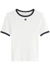 Courrèges Courreges Women Cotton T-shirt With Contrasting Profiles In White