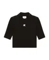 Courrèges Reedition Logo-patch Knitted Top In Black