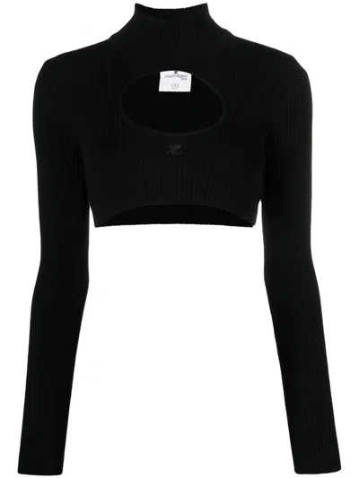 COURRÈGES LOGO-EMBROIDERED CUT-OUT JUMPER