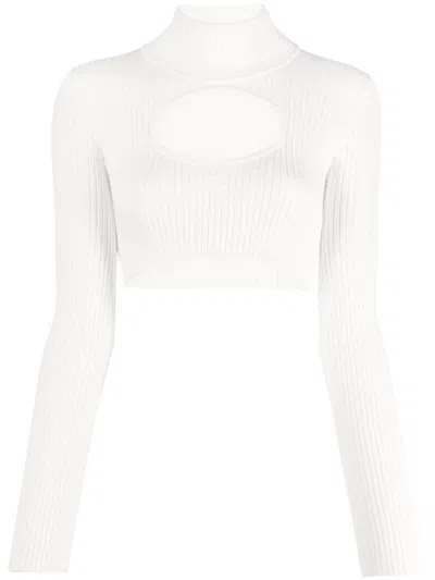 COURRÈGES LOGO-EMBROIDERED CUT-OUT JUMPER
