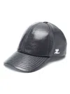 COURRÈGES LOGO-EMBROIDERED GLOSSY-FINISH CAP