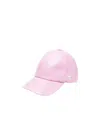 Courrèges Logo-embroidered Grained-texture Cap In Pink