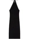 Courrèges Logo-embroidered Halterneck Midi Dress In Black