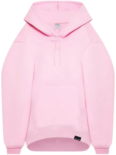 Courrèges Logo-embroidered Hooded Minidress In Pink