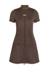 Courrèges Logo-embroidered Jersey Mini Dress In Brown