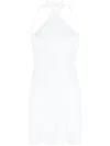 Courrèges Logo-embroidered Jersey Minidress In Blue