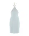 Courrèges Logo-embroidered Jersey Minidress In Blue