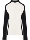Courrèges Frame Contrasting Ribbed-knit Sweater In Black