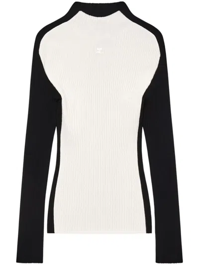 Courrèges Logo-embroidered Jumper In Black