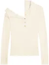 Courrèges Logo-embroidered Ribbed Jumper In Neutrals