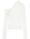 Courrèges Gerippter Pullover Mit Logo-stickerei In Weiss