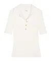 Courrèges Off White Logo-embroidered Ribbed Jumper In White