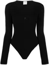 Courrèges Vneck Bodysuit In Black