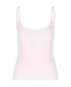 Courrèges Logo Embroidered Ribbed Sleeveless Top In Pink