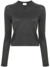 Courrèges Logo-embroidered Fine-knit Jumper In Grey