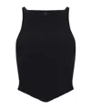 Courrèges Pointy Ribbed Knit Top In Black
